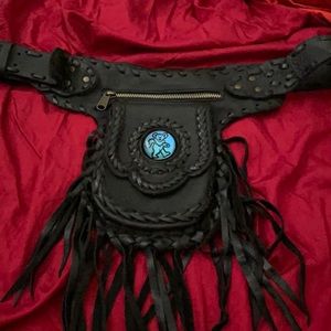 SOLD.   Black greateful dead utility belt.